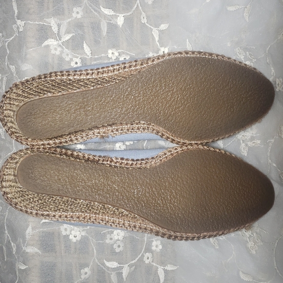 Vintage espadrilles baby blue canvas and braided wedge,women's size 7. - Picture 7 of 9